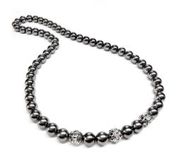 Swarovski gyöngy nyaklánc - Dark Grey