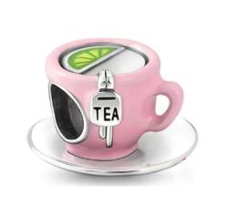Pandora stílusú ezüst charm - Tea time