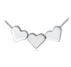 3 szív- acél nyakék -ezüst színben-Valentin napra ajánljuk!