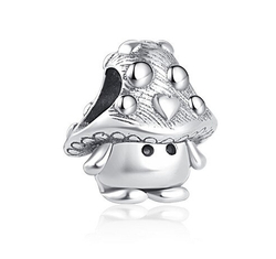 Pandora stílusú  ezüst charm -  Gombácska