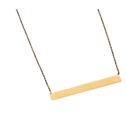Gravírozható nemesacél medál lánccal arany- 60*7 mm