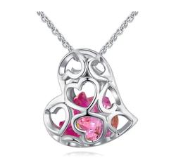 Kristályos szív - Swarovski kristályos nyaklánc - rózsaszín