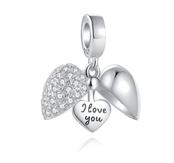 Pandora stílusú  ezüst charm -I Love You
