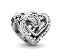 Pandora stílusú  ezüst charm - Szívcsavar