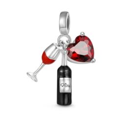 Pandora stílusú  ezüst charm - Love Vine and Happynes