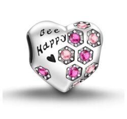 Pandora stílusú  ezüst charm -  Be happy!