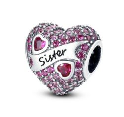 Pandora stílusú  ezüst charm -  Sister love