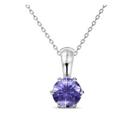 Február -Birth Stone Swarovski kristályos nyaklánc - Amethyst - lila