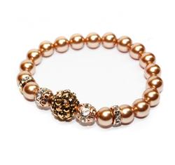 Swarovski gyöngy karkötő - Rose Gold, Rose Gold kristálygyönggyel