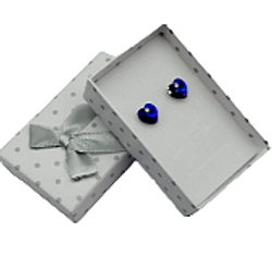Csillogó szív- Swarovski kristályos fülbevaló-kék