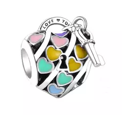Pandora stílusú ezüst charm - Kulcs a szívedhez