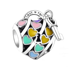 Pandora stílusú ezüst charm - Kulcs a szívedhez