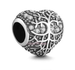 Pandora stílusú ezüst charm - Életfaszív