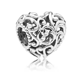 Pandora stílusú  ezüst charm - Szív