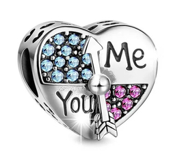 Pandora stílusú ezüst charm - You& Me