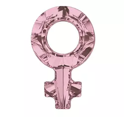 Female Symbol Pendant - Swarovski medál - Antique Pink - 18 mm