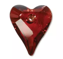 Wild Heart Pendant- Swarovski medál - Red Magma-piros-27 mm