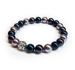 Swarovski gyöngy karkötő - Mauve, Dark Blue, Petrol 