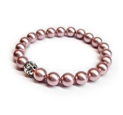 Swarovski gyöngy karkötő - Powder Rose 