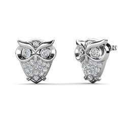 Owl- Swarovski kristályos fülbevaló