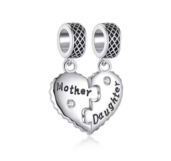 Pandora stílusú ezüst páros charm - Anya-lánya