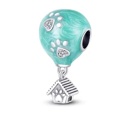 Pandora stílusú ezüst charm - Léggömb