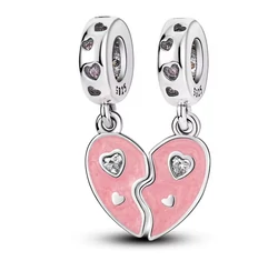 Pandora stílusú ezüst páros charm - Heart