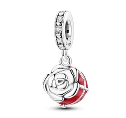 Pandora stílusú ezüst charm - Rose