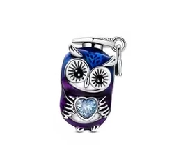 Pandora stílusú ezüst charm - Bagoly