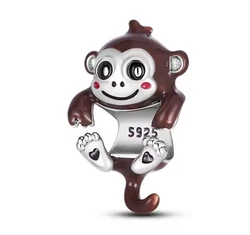 Pandora stílusú ezüst charm - Monkey