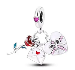 Pandora stílusú ezüst charm - Love letter