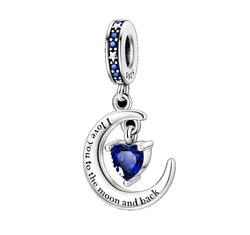 Pandora stílusú ezüst charm -To the moon...