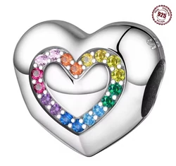 Pandora stílusú ezüst charm - Heart