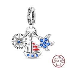 Pandora stílusú ezüst charm - Tenger