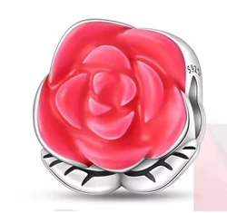 Pandora stílusú ezüst charm - Rózsa