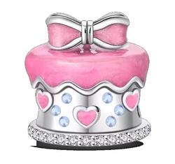 Pandora stílusú ezüst charm - Torta