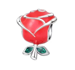 Pandora stílusú ezüst charm - Rose