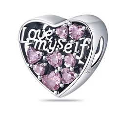 Pandora stílusú ezüst charm - Love myself