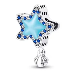 Pandora stílusú ezüst charm - Star