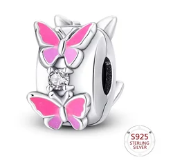 Pandora stílusú ezüst klip charm - Pillangó