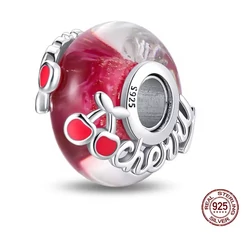 Pandora stílusú ezüst charm - Cherry