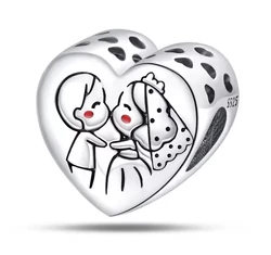 Pandora stílusú ezüst charm - You and me