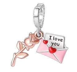 Pandora stílusú ezüst charm - I love you