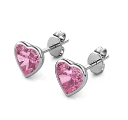 Silver Heart-Swarovski kristályos fülbevaló