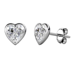 Silver Heart-Swarovski kristályos fülbevaló