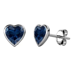 Silver Heart-Swarovski kristályos fülbevaló