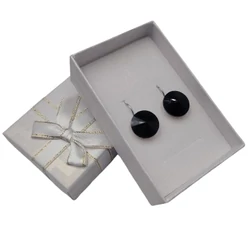 Csillogó kör- Swarovski kristályos Francia kapcsos fülbevaló-fekete 10*10 mm