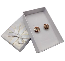 Csillogó kör- Swarovski kristályos fülbevaló-borostyán