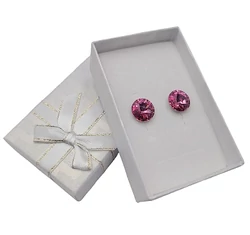 Csillogó kör- Swarovski kristályos fülbevaló-rózsaszín