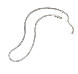 Ezüstszínű mesh acél nyaklánc - 45+5 cm